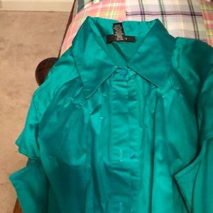 Green poly blend dress